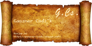 Gaszner Csák névjegykártya